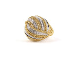 901087 - Circa 1965 Gold Diamond Twisted Rope Knot Ring