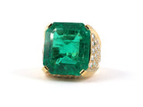 901104 - Gold AGL Colombian Emerald Diamond Cocktail Ring