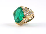 901104 - Gold AGL Colombian Emerald Diamond Cocktail Ring