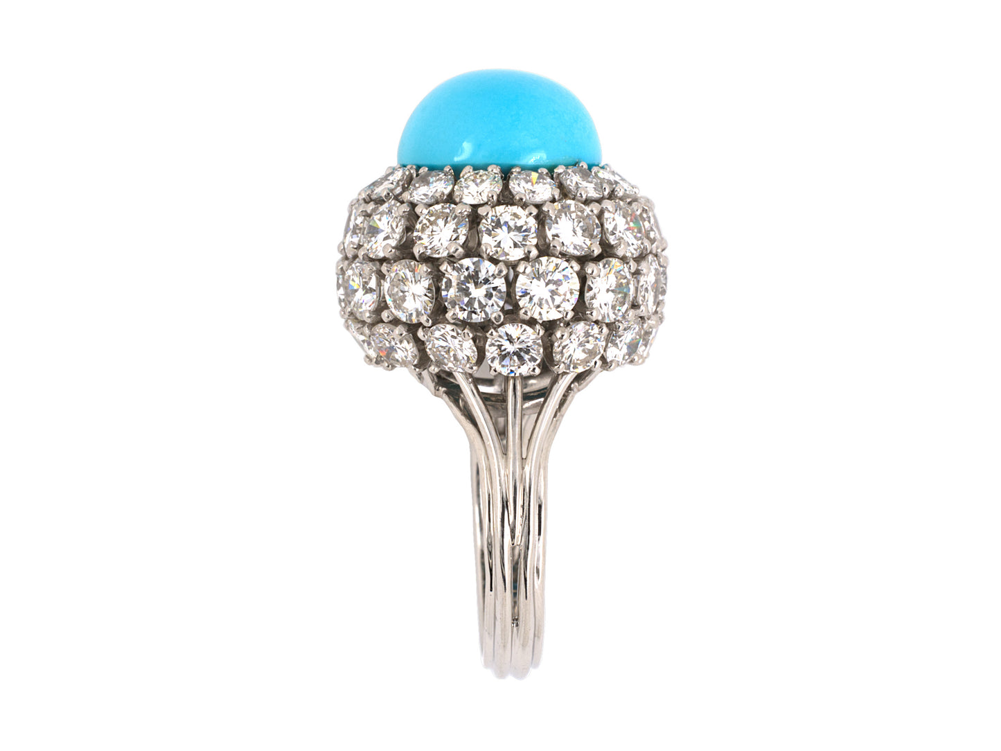 901119 - Circa 1960 Platinum Turquoise Diamond Ring