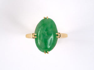 901168 - Gold Jadeite Oval Dinner Ring