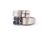 901192 - Gold Diamond Sapphire Textured Gallery Ring