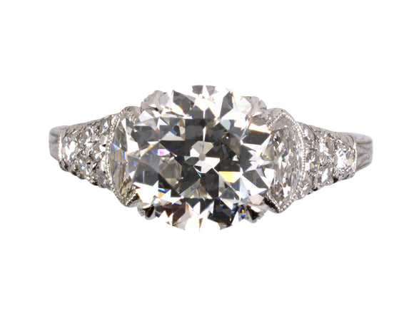 901194 - Art Deco Platinum GIA Diamond Engagement Ring