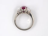 901200 - Platinum Ruby Diamond 3-stone Ring