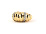 901222 - Gold Diamond Corrugated Ring