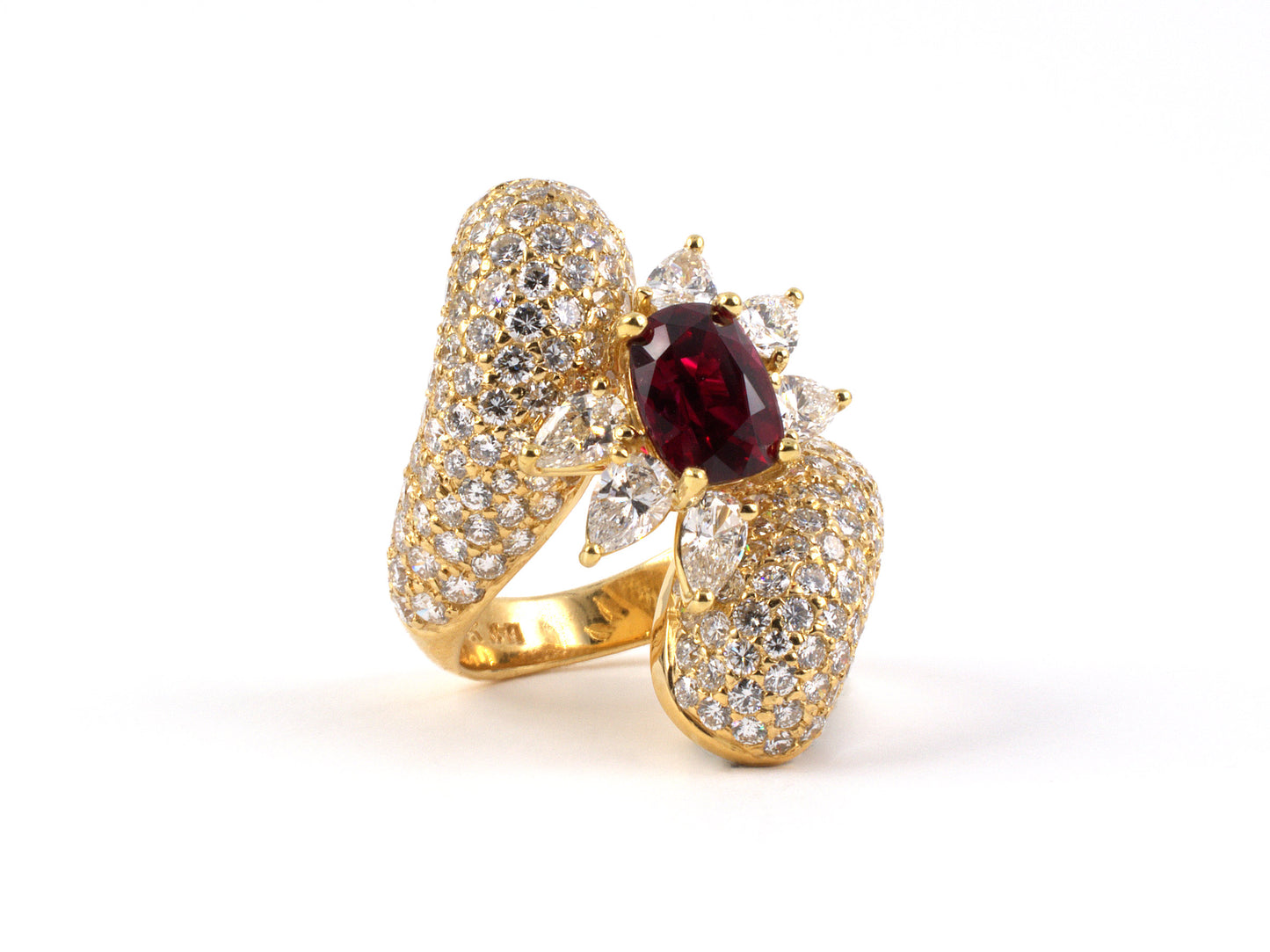 901248 - Neiman Marcus Gold AGL Ruby Diamond Dinner Ring