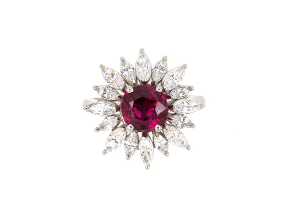 901260 - Albert Pujol Platinum Ruby Diamond Ring