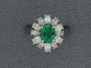 901262 - Albert Pujol Platinum Gold AGL Emerald Diamond Ring