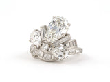 901284 - Circa 1950 Platinum GIA Diamond Cocktail Ring