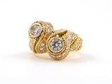 901286 - Gold Diamond Twisted Rope Ring