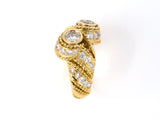 901286 - Gold Diamond Twisted Rope Ring