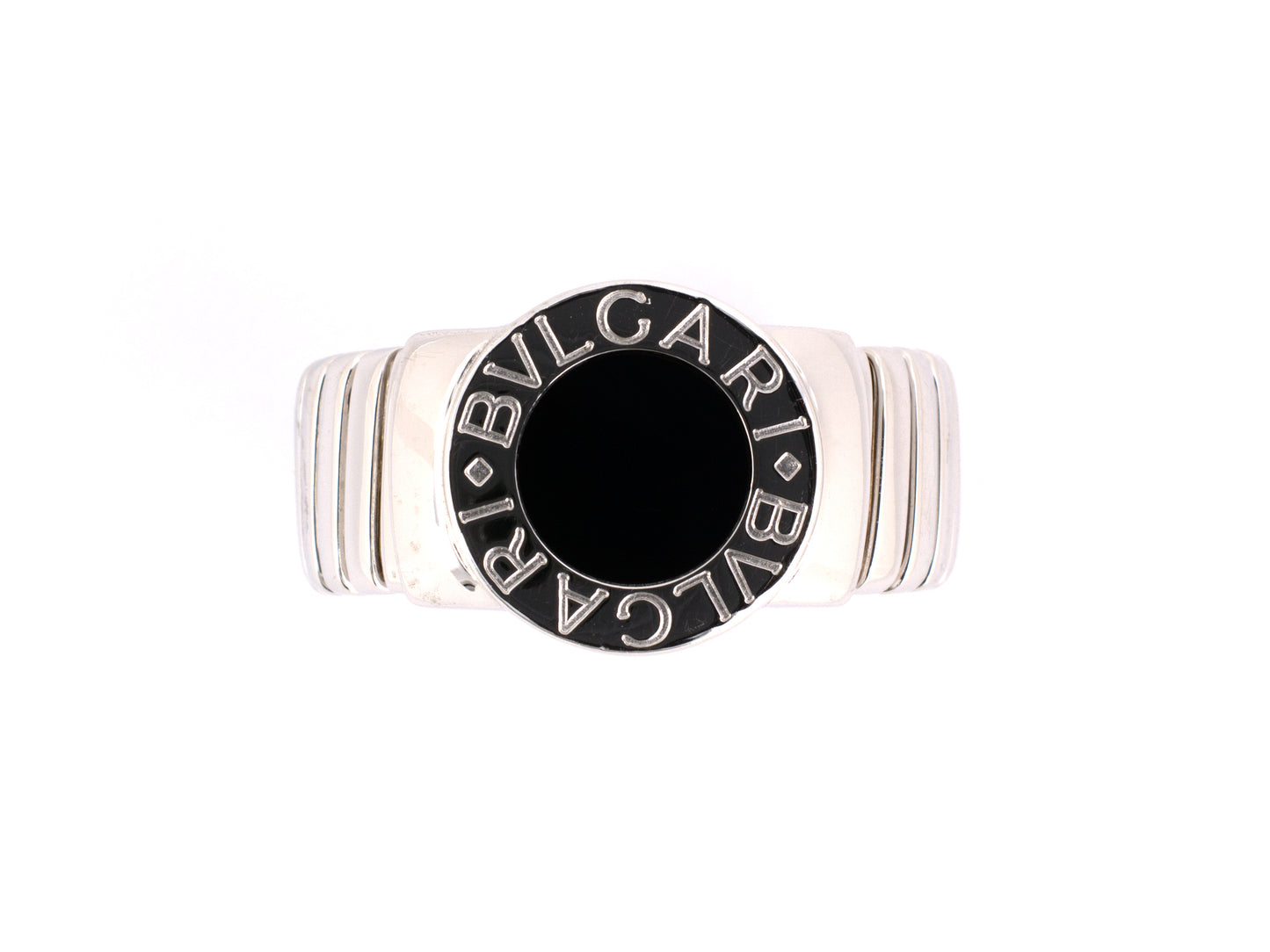901294 - SOLD - Bulgari Gold Black Onyx Tubogas Ring,