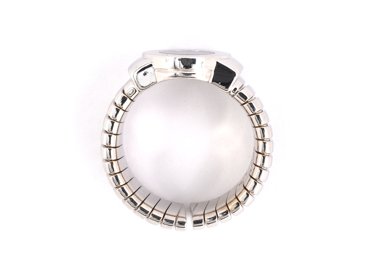 901294 - SOLD - Bulgari Gold Black Onyx Tubogas Ring,