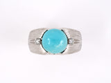 901333 - SOLD - Circa: 1970 Gold Turquoise Diamond Ring