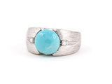 901333 - SOLD - Circa: 1970 Gold Turquoise Diamond Ring