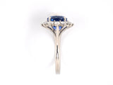 901337 - Platinum AGL Ceylon Sapphire Diamond Cluster Ring