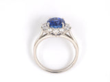 901337 - Platinum AGL Ceylon Sapphire Diamond Cluster Ring