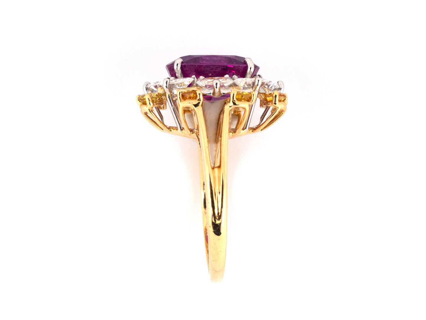901349 - Circa 1971 Oscar Heyman Gold Platinum AGL Ceylon Ruby Diamond Ring