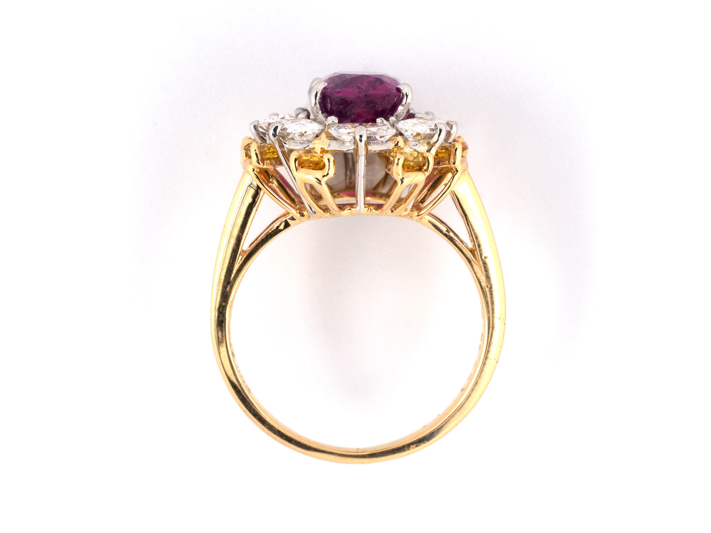 901349 - Circa 1971 Oscar Heyman Gold Platinum AGL Ceylon Ruby Diamond Ring