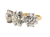 901403 - Platinum & Gold GIA Diamond Filigree 3-Stone Ring