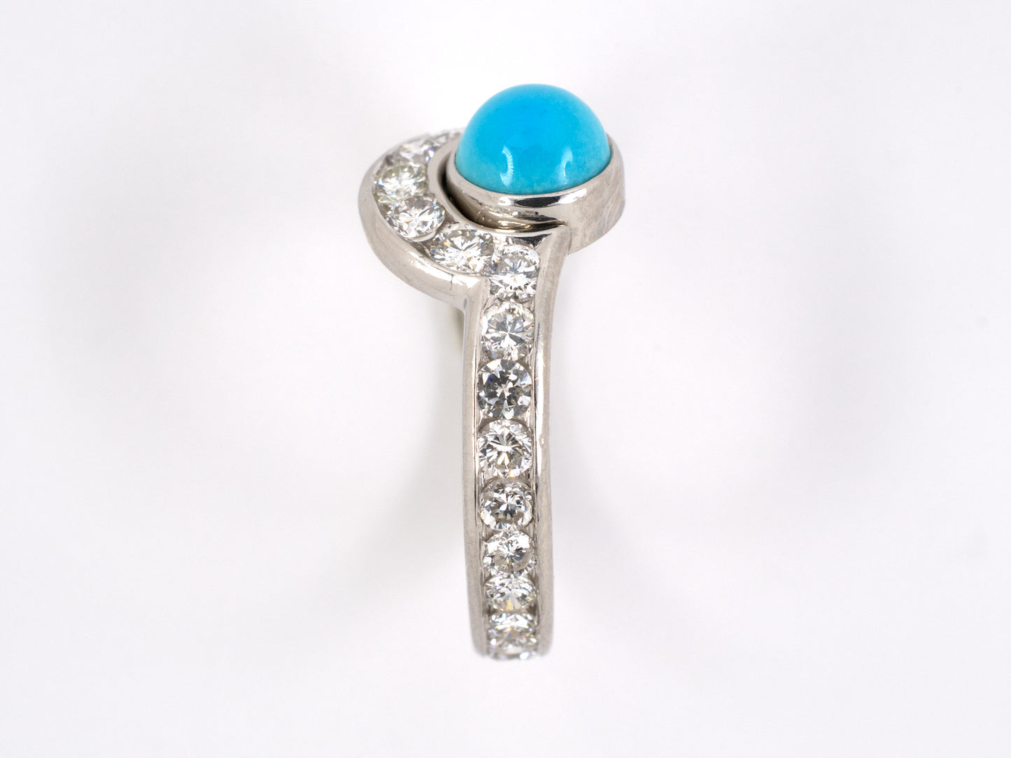 901415 - Platinum Turquoise Diamond Eternity Ring