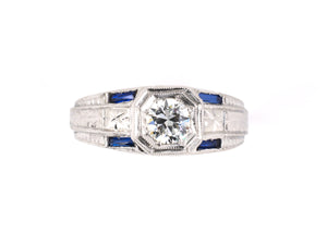 901426 - SOLD - Art Deco Gold Diamond Gents Ring