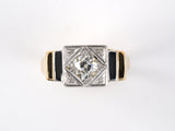 901438 - Art Deco Gold Platinum Diamond Square Engagement Ring