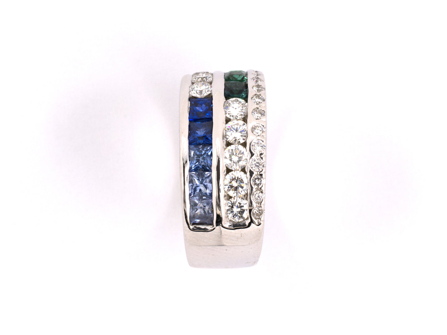 901440 - Gold Diamond Tourmaline Tanzanite Wedding Ring