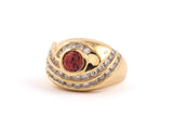 901441 - SOLD - Gold Tourmaline Diamond Swirl Ring