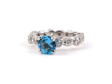 901457 - Gold Topaz Diamond Carved Engagement Ring