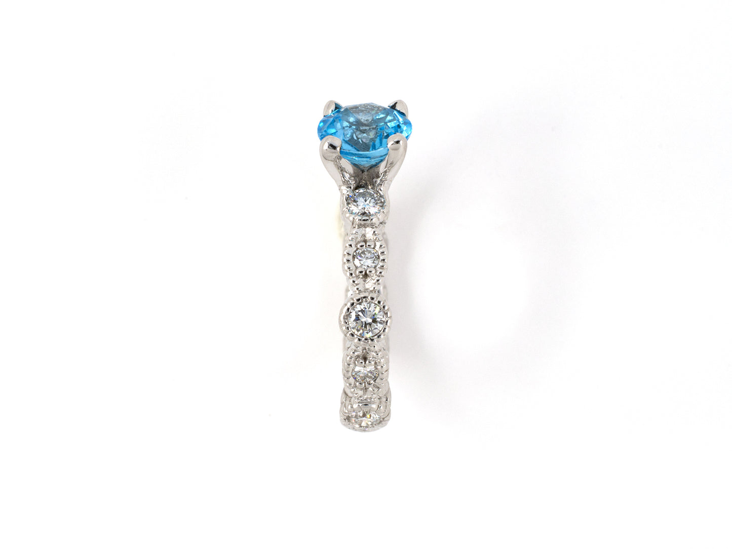 901457 - Gold Topaz Diamond Carved Engagement Ring