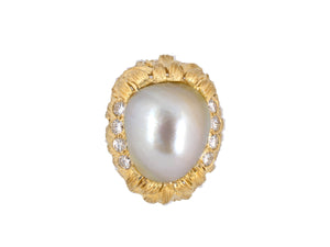901493 - SOLD - Webb Gold Pearl Diamond Dinner Ring