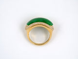 901509 - Gold GIA Jadeite Diamond Saddle Ring