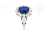 901517 - Platinum AGL Ceylon Sapphire Diamond Cluster Ring