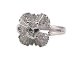 901524 - SOLD - Oscar Heyman Platinum GIA Diamond Cluster Ballerina Ring