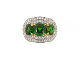 901590 - Platinum Gold AGL Russian Demantoid Garnet Diamond Ring