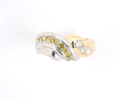901594 - SOLD - Gold GIA Diamond Twist Wedding Ring