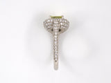 901601 - Cerro Platinum GIA Fancy Yellow Green Radiant Cut Diamond Ring