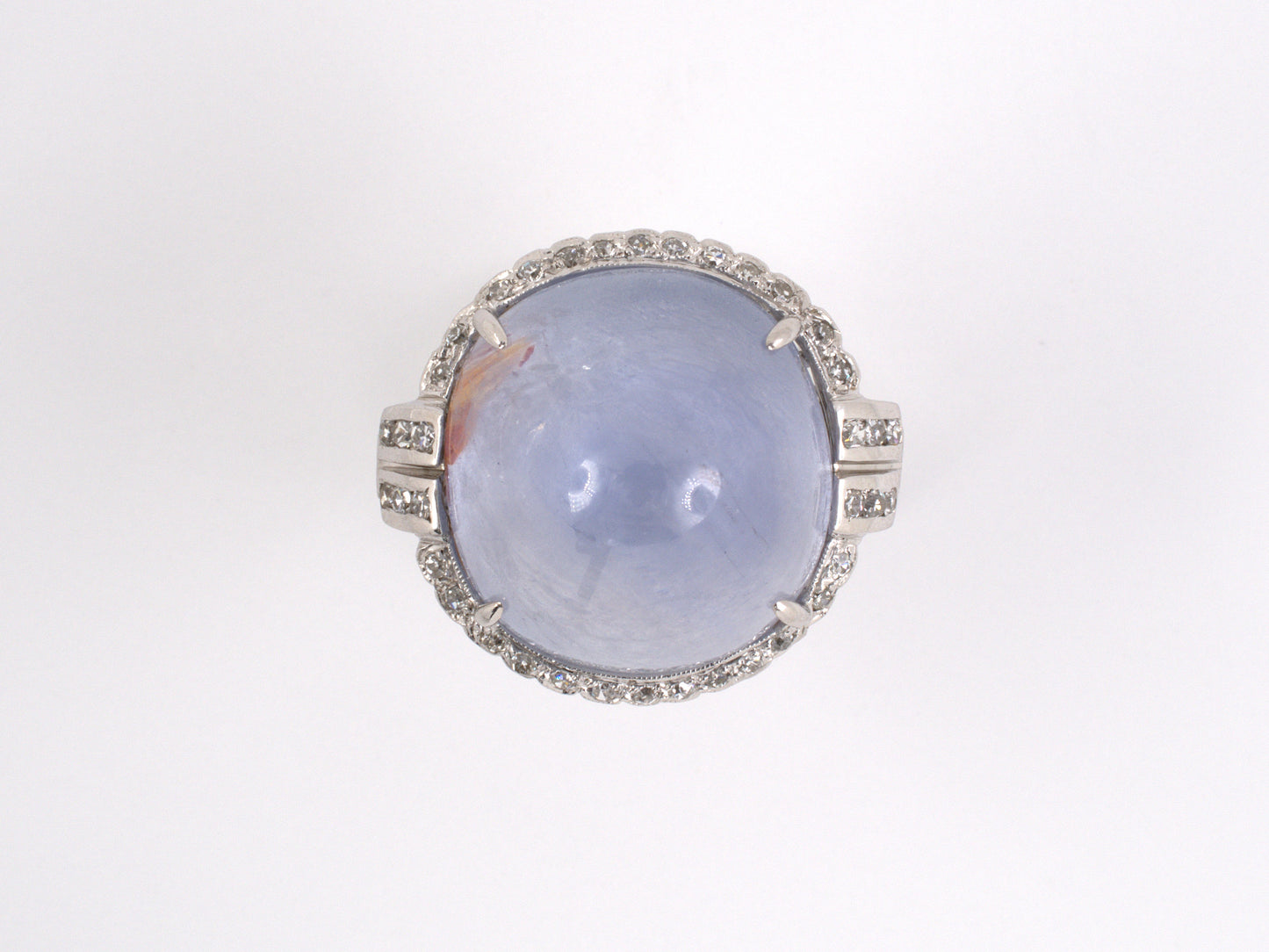901602 - SOLD - Art Deco Platinum Sapphire Diamond Cluster Dinner Ring