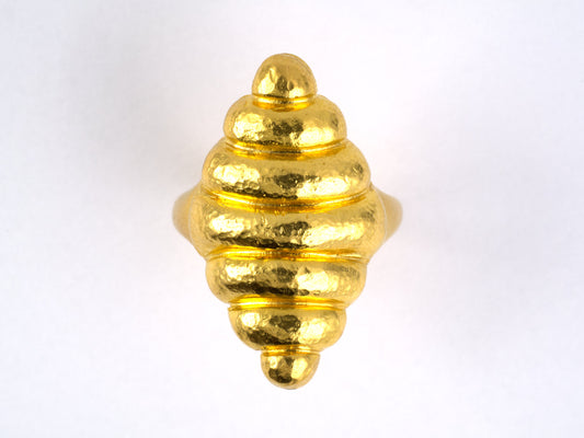 901627 - Circa 1980s Lalaounis Gold Mesopotamian Hammered Ring