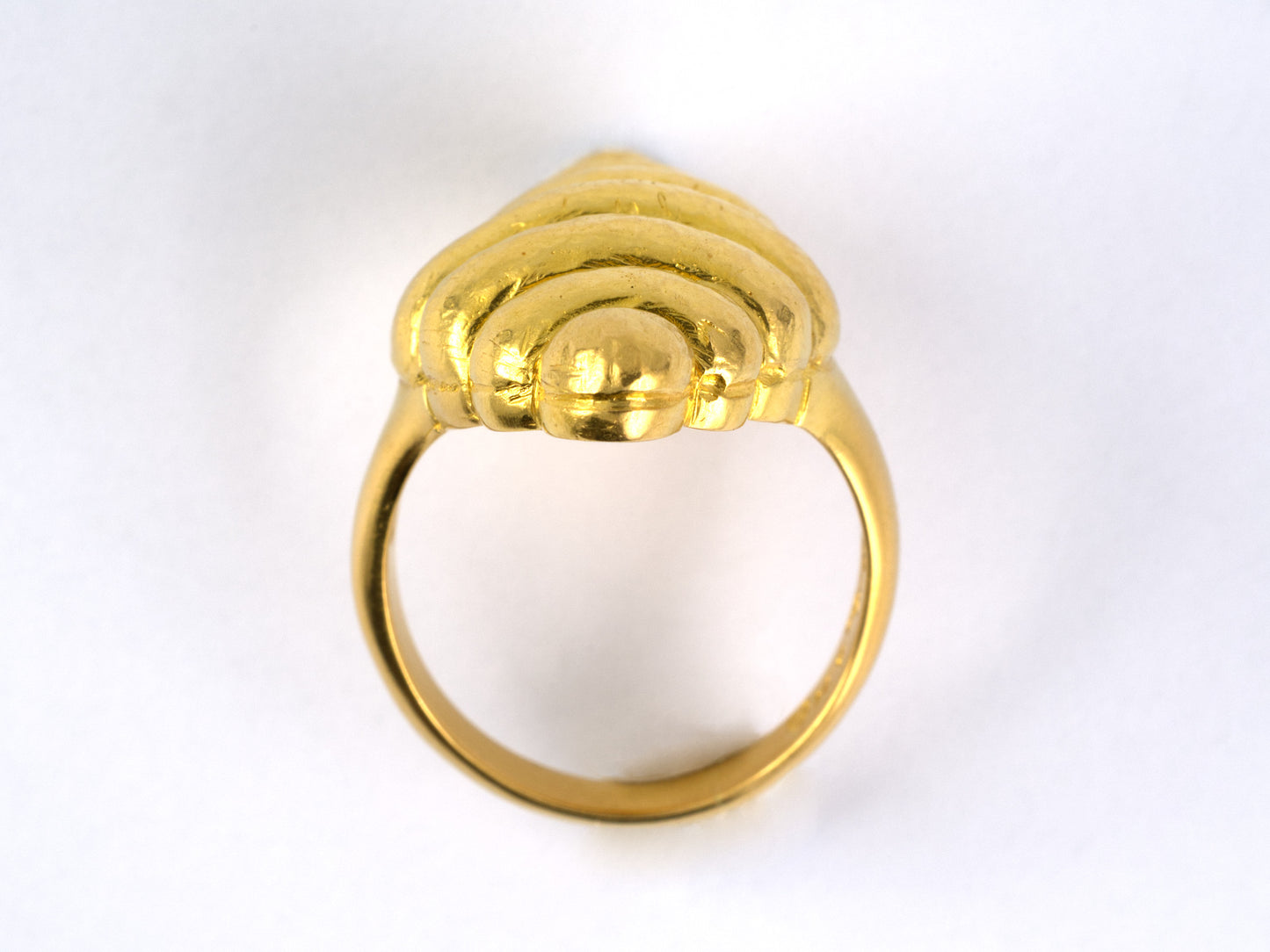 901627 - Circa 1980s Lalaounis Gold Mesopotamian Hammered Ring