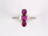 901630 - Aletto Bros Platinum Ruby Diamond 3-stone Dinner Ring