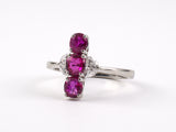 901630 - Aletto Bros Platinum Ruby Diamond 3-stone Dinner Ring