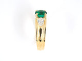 901631 - SOLD - Boucheron Gold AGL Emerald Diamond French Engagement Ring