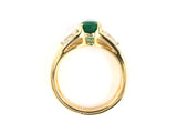 901631 - SOLD - Boucheron Gold AGL Emerald Diamond French Engagement Ring