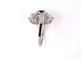 901634 - SOLD - Platinum Diamond Sapphire Cluster Ring