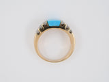 901636 - Gold Turquoise Diamond Band Ring