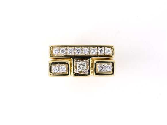 901655 - Gold Diamond Puzzle Gents Ring