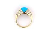 901670 - Gold Turquoise Diamond Tiered Ring