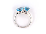 901673 - SOLD - Circa 1950 Platinum Topaz Diamond Twist Ring